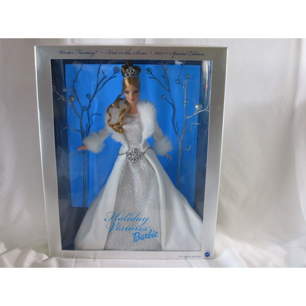 Mattel Holiday Visions Barbie Doll Winter Fantasy 1st in Series 2003 Sealed Box